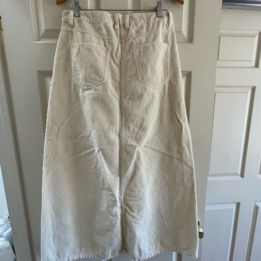 Cream long Corduroy skirt - Picture 4 of 5